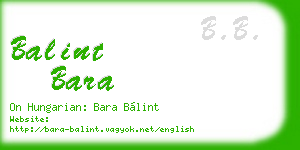 balint bara business card